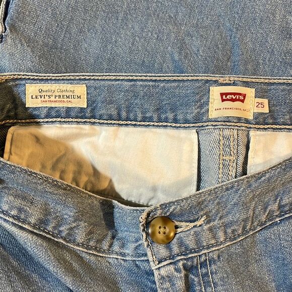 Levi's Premium Loose Cargo Denim Jeans Cotton Hemp Blend Utility Size 25 - Picture 3 of 16